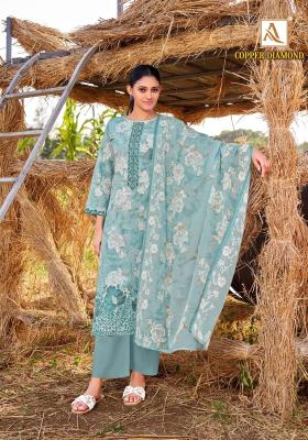 Alok jade copper diamond surat chdhidar dress material wholesale